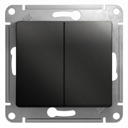 GSL000765 Переключатель проходной 2-кл. СП Glossa 10А IP20 (сх. 6) 10AX механизм антрацит SE 