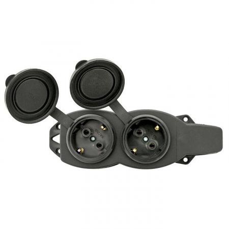 RPS-018-16-230-44 Колодка 2-м 16А IP44 2P+PE 230В с защ. крышками каучук Basic EKF 