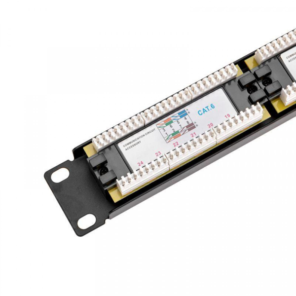 02-0234 Панель коммутационная 19дюйм 1U 24 порта UTP RJ-45 кат.6 PRO Rexant 