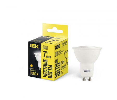 LLE-PAR16-7-230-30-GU10 Лампа светодиодная PAR16 софит 7Вт 230В 3000К GU10 IEK 