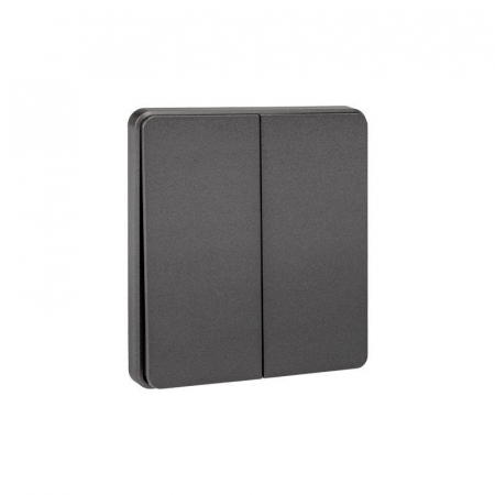 KR-78-0711-2 Выключатель для жалюзи 2-кл. СП ROUND MIELE 10А возвратный титан Kranz 