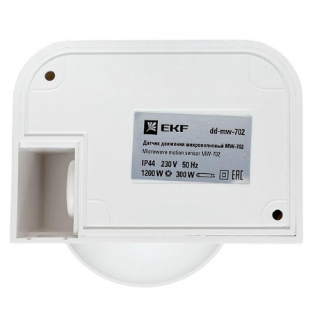 dd-mw-702 Датчик движения микроволновый MW-702 1200Вт 180град. до 15м IP44 бел. PROxima EKF 