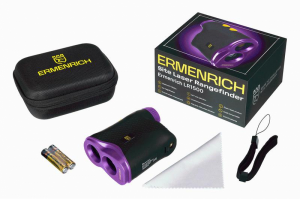 Дальномер лазерный строительный LR1500 фиолет. Ermenrich 84085