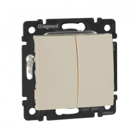 774305 Выключатель 2-кл. СП Valena 10А IP31 250В механизм сл. кость IEK 