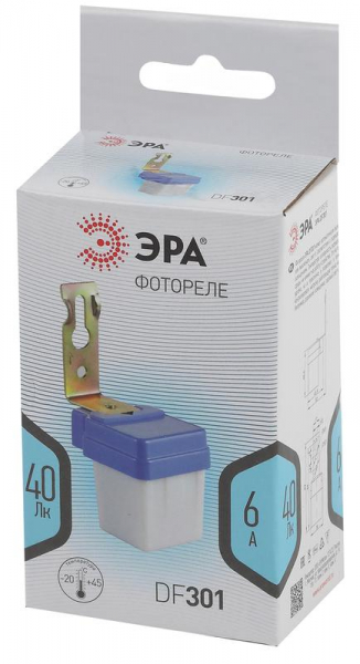 Б0043804 Датчик освещенности DF 301 фотореле сер. макс. нагрузка 1300В.А IP44 Эра 