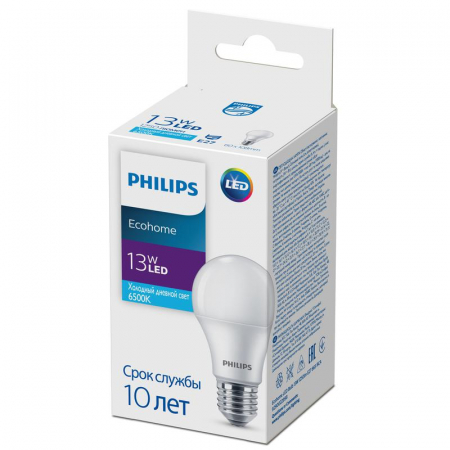 929002299817 Лампа светодиодная Ecohome LED Bulb 13Вт 1250лм E27 865 RCA Philips 
