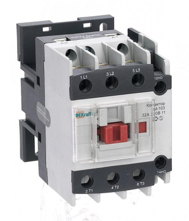 22123DEK Контактор КМ-103 32А кат. 220В AC 1НО+1НЗ AC-3 DEKraft 