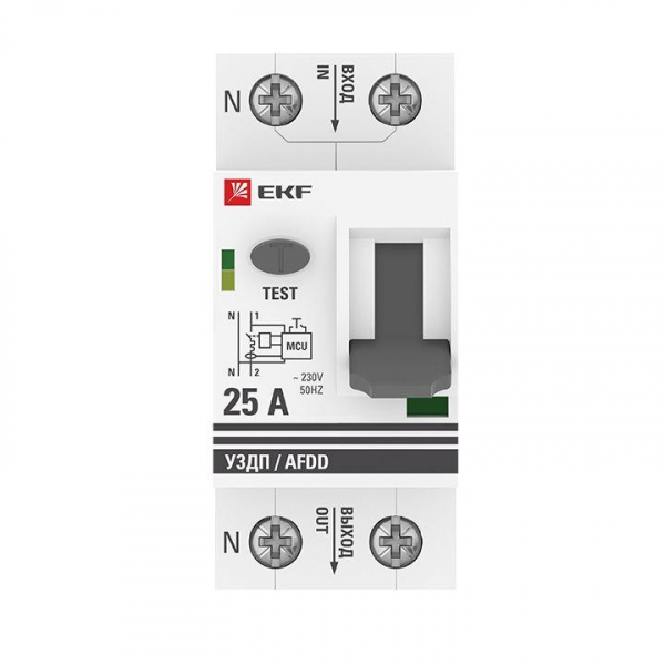 afdd-2-25C-pro Устройство защиты от дугового пробоя (УЗДП) 1P+N C 25А 6кА с авт. выкл. PROxima EKF 
