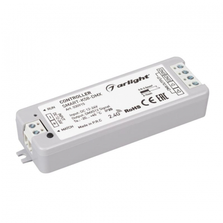 030915 Контроллер SMART-K58-DMX 12-24В 2.4G IP20 пластик Arlight 