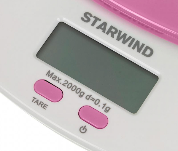 363712 Весы кухонные электронные SSK2157 макс.вес:2кг роз. STARWIND 