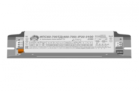 ИПС 60-700ТД(400-700) 00 Источник питания ИПС60-700ТД(400-700I; 27-85U) IP20 0120 Аргос