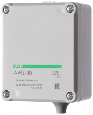 EA01.001.004 Фотореле AWZ-30 30А 13 IP65 встроенный фотодатчик монтаж на поверх. F&F 