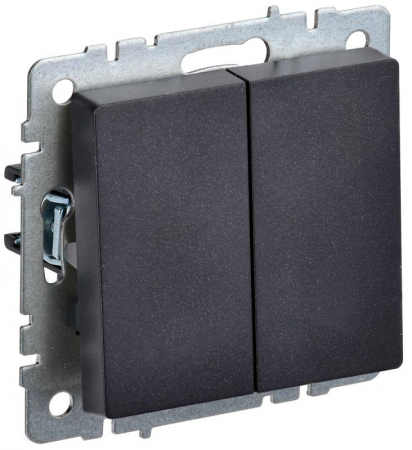 BR-V22-0-10-K02 Выключатель проходной 2-кл. СП BRITE ВС10-2-6-БрЧ 10А механизм черн. IEK 