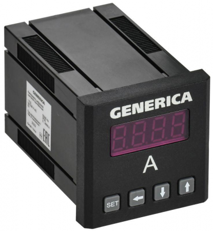IDA31-5-1-0-LED-G Амперметр цифровой щитовой 1ф 48х48 LED GENERICA 