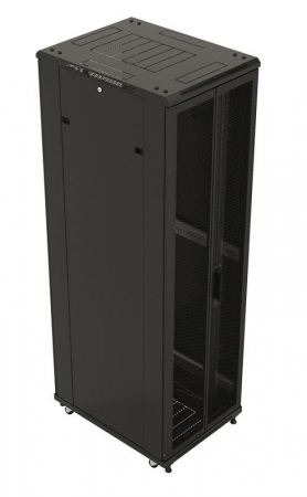 392684 Шкаф напольный TTB-4281-DD-RAL9004 19дюйм 42U 2055х800х1000мм перф. двери черн. Hyperline 