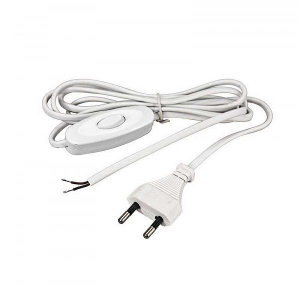 11-1115 Шнур сетевой 1.8м с выкл. бел. без розетки 2.5A-220V REXANT 