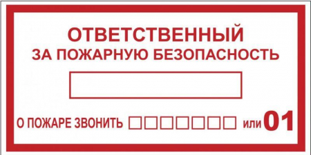 an-4-05 Наклейка "Ответственный за пожарную безопасность" B03 100х200мм PROxima EKF 