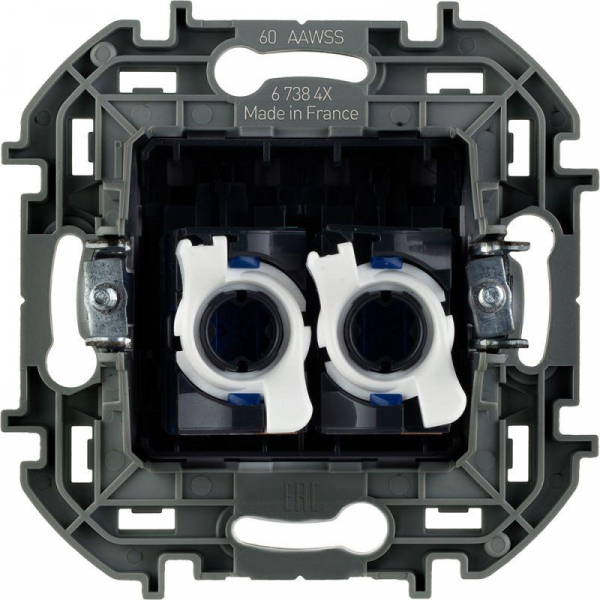 673840 Розетка компьютерная 2-м Inspiria RJ45 кат.6 UTP механизм бел. Leg 