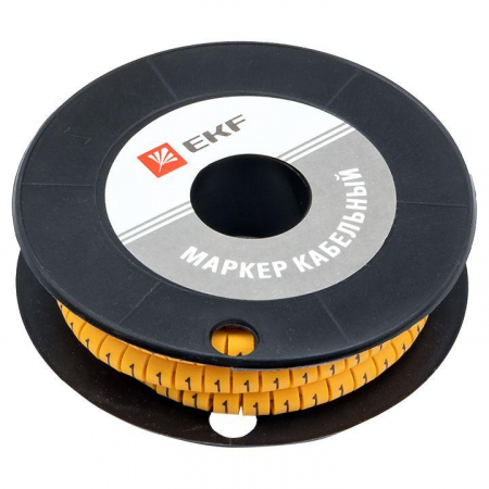 plc-KM-1.5-1 Маркер каб. 1.5кв.мм "1" (к-1000ед) (ЕС-0) EKF 