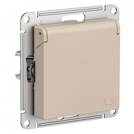 ATN001246 Розетка AtlasDesign 16А IP20 с заземл. защ. шторки с крышкой механизм песочн. SE 