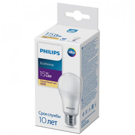 929002305017 Лампа светодиодная Ecohome LED Bulb 15Вт 1350лм E27 830 RCA Philips 