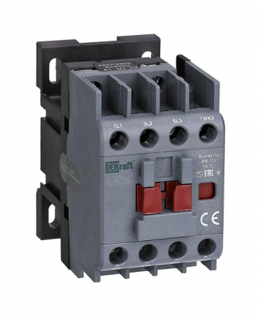 22001DEK Контактор КМ-102 3п 9А кат. 230В AC 1НО AC-3 AC-4 DEKraft 