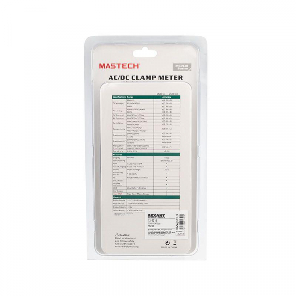 13-1311 Клещи токовые MS-2138 Mastech 