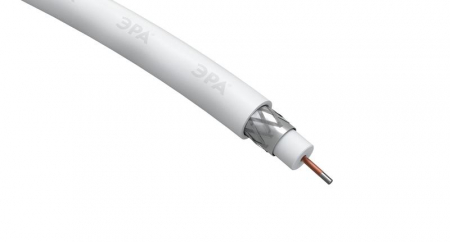 Б0044596 Кабель коаксиальный RG-6U CCS/оплетка Al 48проц. PVC Simple 75Ом бел. (м) Эра 