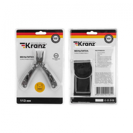 KR-12-4902-2 Мультитул 10 функций 113мм Kranz 