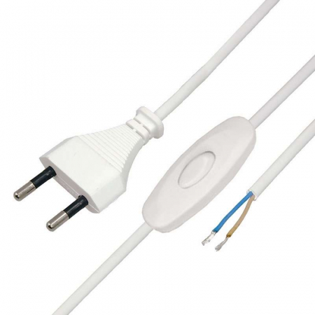 11-1115 Шнур сетевой 1.8м с выкл. бел. без розетки 2.5A-220V REXANT 
