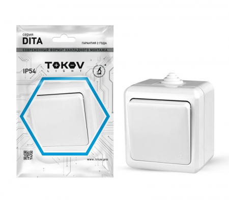 TKL-DT-V1-C01-IP54 Выключатель 1-кл. ОП Dita IP54 10А 250В бел. TOKOV ELECTRIC 
