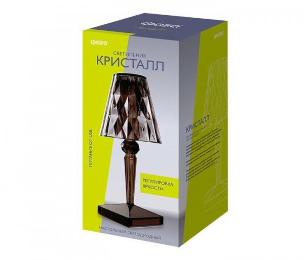 5040908 Светильник светодиодный настольный CTL1-USB 3Вт 120лм 5В 2SMD IP20 диммер: 2700-3000К/4000-4500К/6000-6500К ночник черн. кристалл акрил ФАZА 