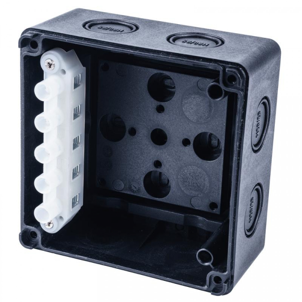 Extherm JB-60-BL Коробка распределительная 110х110х67мм IP 65 в компл. с клеммным рядом 5х6кв.мм 41А черн. EXTHERM 