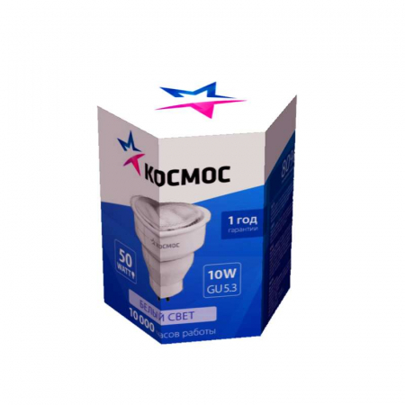 lksm10wGU5.3220v4200 Лампа люминесцентная компакт. 10Вт GU5.3 рефлектор 4200К КОСМОС 