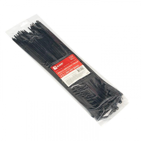plc-cb-4.8x350 Хомут кабельный 4.8х350 нейл. черн. (уп.100шт) EKF 