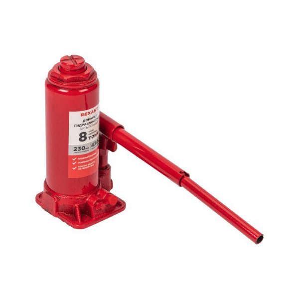80-0612 Домкрат гидравлический бутылочный 8т Rexant 
