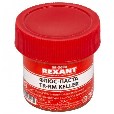 09-3690 Флюс для пайки паста TR-RM KELLER 20 мл банка Rexant 