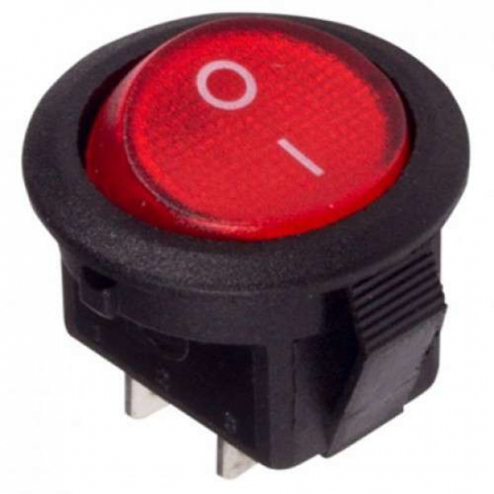 36-2511 Выключатель клавишный круглый 250В 3А (2с) ON-OFF Micro RWB-105 SC-214 красн. Rexant 