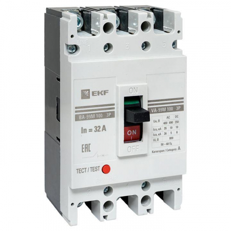 mccb99-100-32m Выключатель автоматический 3п 100/32А 35кА ВА-99М PROxima EKF 