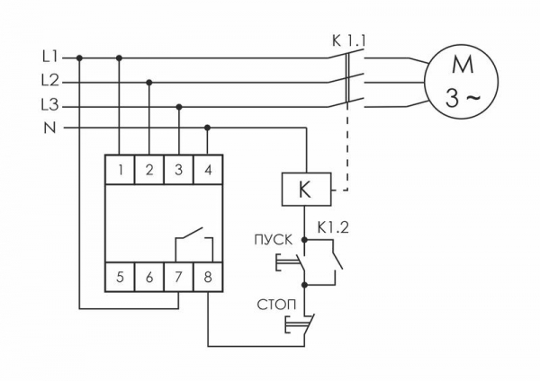 EA04.002.002 Реле контроля наличия; асимметрии и чередования фаз CKF-B (монтаж на DIN-рейке 35мм; задержка отключения 3-5с; 3х400/230В+N 2А 1Z) F&F 