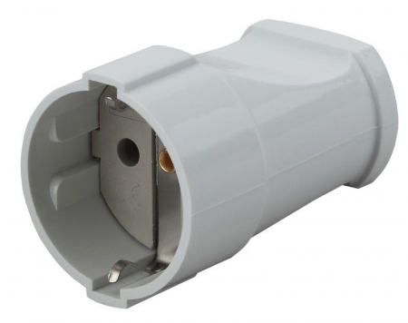 Б0039682 Розетка кабельная с заземл. прямая 16А бел. Rx2-W ЭРА 