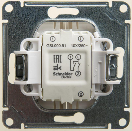 GSL000651 Выключатель 2-кл. СП Glossa 10А IP20 (сх. 5) 10AX механизм перламутр. SE 