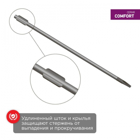 12-4721 Отвертка шлицевая SL 3х75мм двухкомпонентн. рукоятка Rexant 