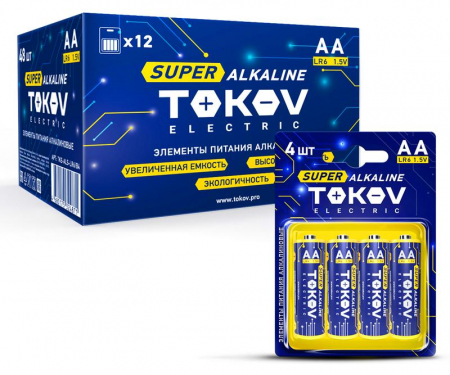 TKE-ALS-LR6/B4 Элемент питания алкалиновый AA/LR6 (блист.4шт) TOKOV ELECTRIC 