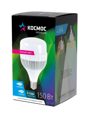 KHWLED150WE4045 Лампа светодиодная KOSMOS premium HWLED 150Вт 4500К E40 175-265В КОСМОС 
