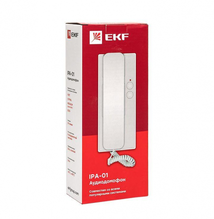 int-ipa-01 Аудиодомофон (аудиотрубка) IPA-01 бел. 2пр. IP20 EKF 