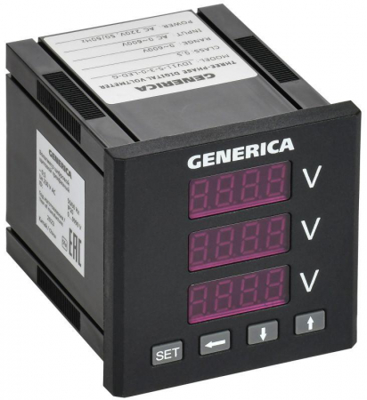IDV11-5-3-0-LED-G Вольтметр цифровой щитовой 3ф 72х72 LED GENERICA 