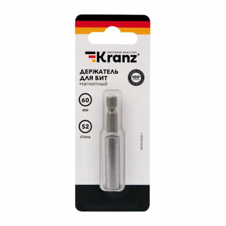 KR-92-0432-1 Держатель для бит магнитный 60мм (уп.1шт) Kranz 
