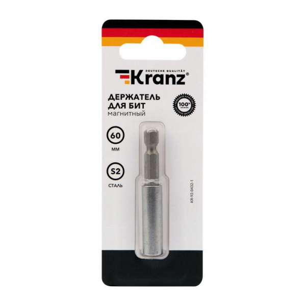 KR-92-0432-1 Держатель для бит магнитный 60мм (уп.1шт) Kranz 