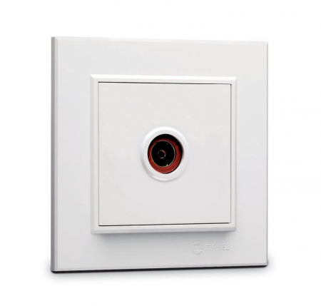 56001007 Розетка телевизионная проходная TV 1-м СП Karea IP20 6дБ бел. Makel 